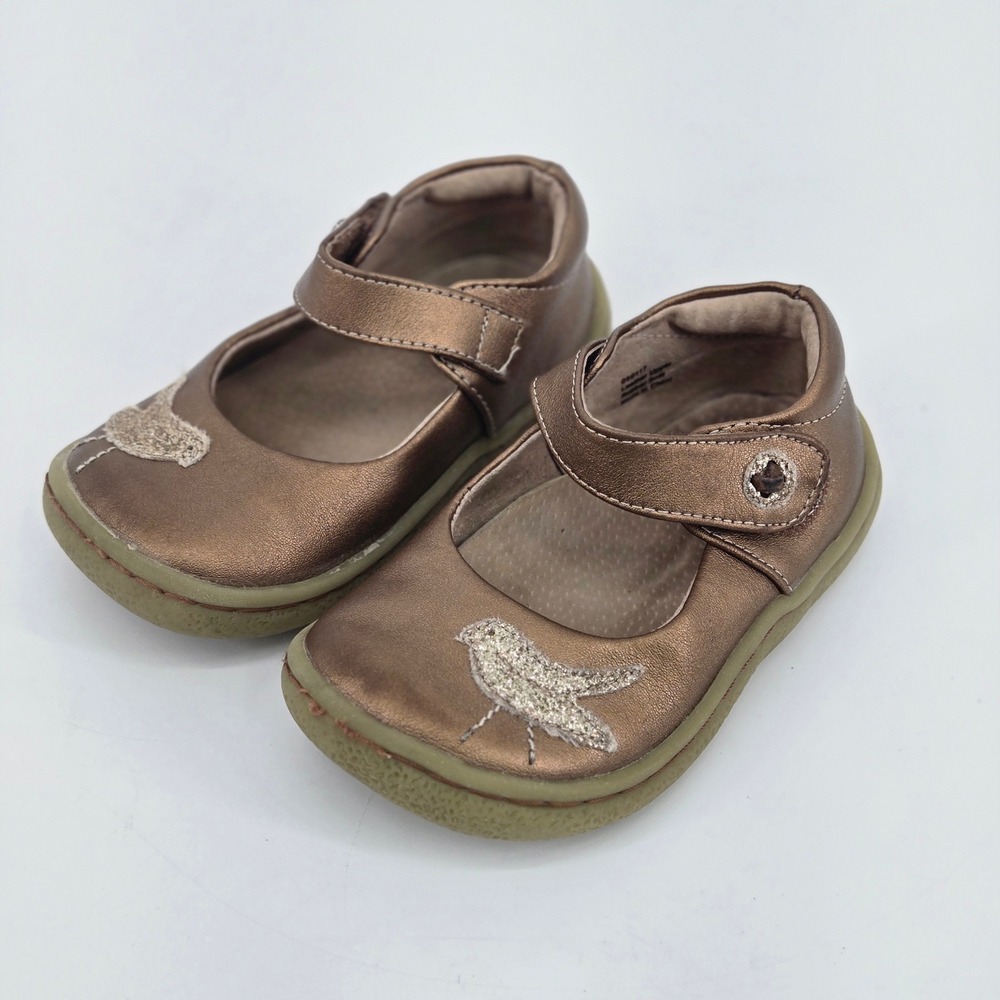 Livie & Luca Kids Pio Pio II Gold Shimmer Leather Bird Shoes Toddler 8 Retired